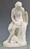 Minton Parian ware figurine of Clorinda modelled by John Bell c1948, impressed Minton marks to
