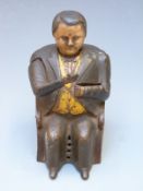 Novelty cast iron money box advertising 'Tammany Bank', H15cm