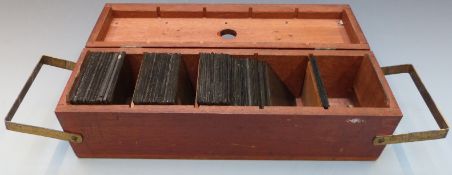 Approximately one hundred and twenty glass photographic slides appearing to depict someone's travels