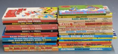 Thirty-two children’s annuals including The Bash Street Kids from “The Beano”, Beryl The Peril,