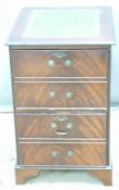Leather inset filing cabinet, W49 x D61 x H75cm