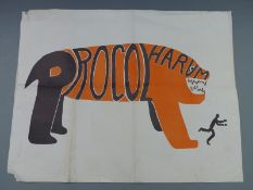 Procol Harum advertising poster depicting stylised tiger chasing a man, by repute formerly the