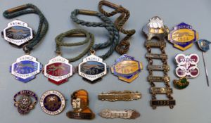 Knowle Greyhound track 1950's enamel badges 1950 to 1954 inclusive, Bristol Bulldogs Speedway 1940's