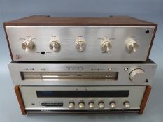 Quantity of vintage/retro hi-fi equipment comprising Luxman T-4 AM/FM tuner, Rotel RX-200 solid