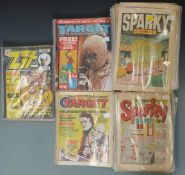 Approximately  80 vintage comics / magazines including Zit, Target and a large collection of Sparky.