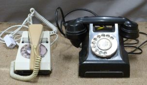 Two vintage telephones, one marked 4509D the other 2/722