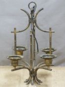 Hall or similar light fitting with four bulb holders, height 61cm