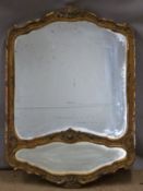 19th/20thC gilt framed mirror, overall size 70 x 51cm