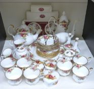 Approximately 37 pieces of Royal Albert Old Country Roses tea and dinnerware, with three similar