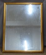Large bevelled glass gilt framed mirror, 105x135cm overall