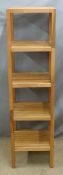 Pair of square slatted shelf units, W37 x H138cm