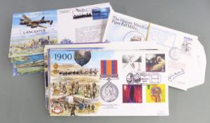 Covers relating Military Medals and RAF aircraft flown covers named after cities, also twelve covers