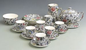Approximately twenty four pieces of Chintz tea ware