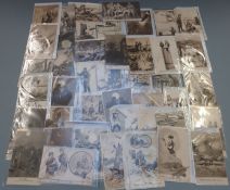 Approximately 50 Bruce Bairnsfather Old Bill and similar WWI interest humorous postcards