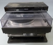 Thorens TD 160 record deck together with a Technics RS-B655 cassette deck / radio and a Panasonic