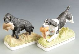 Two Doris Linder for Royal Worcester sporting dogs, Cocker Spaniel and Springer Spaniel (black),