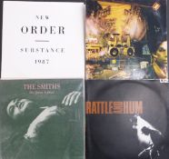 Approximately 40 albums including David Bowie, The Smiths, Joy Division, U2, New Order, The Clash,