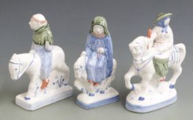 Three Rye Pottery figures from Canterbury Tales, tallest 20cm