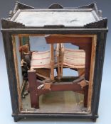 Model weaving loom in glass display case, height 36cm