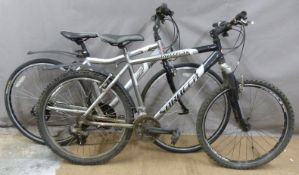 Three bicycles comprising two Saracen and one Specialized