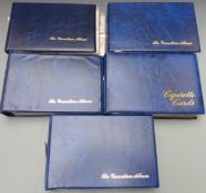 Five cigarette card albums, including transport related, general knowledge, film stars etc including