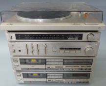 Technics SL-B210 turntable and seperates system with paperwork, leads etc