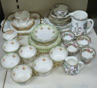 Coalport Indian Tree pattern, Aynsley and Royal Albert decorative tea and dinner ware