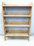 Victorian Arts and Crafts style bookcase or shelves, W82 x D23 x H111cm