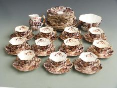 Approximately 39 pieces of English porcelain Imari tea ware, reg no 115510