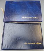 Two cigarette card albums, one entirely Kensitas silks, the other Taddy's, Ansties, Sarong,