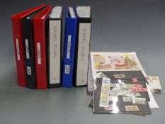 Six ring binders of Channel Island and Isle of Man stamps, mint and used, with sundry items