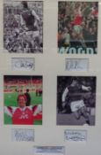 Montage of Arsenal legends football signatures comprising Charlie George, Nigel Winterburn, Paul