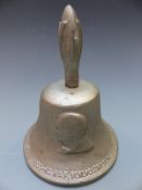 RAF 1939-45 Benevolent fund bell cast with metal from German aircraft shot down over Britain with '