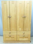 Large contemporary oak housekeeper's cupboard, W121 x D55 x H183cm