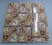 A set of ten Victorian/Aesthetic period ceramic tiles, 15.5 x 15.5cm