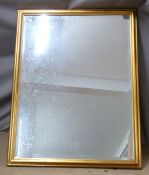 Bevelled edge git framed mirror, overall size 85 x 110cm
