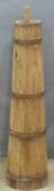 Coopered vessel or container, possibly of use as stick stand or similar, height 85cm
