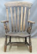 Elm seated high back Windsor armchair