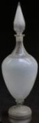 An oversized shop display or advertising perfume bottle with faceted stopper, 90cm tall.
