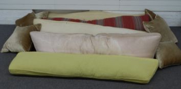 Four large window seat cushions and further cushions