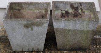 Two grey marble effect plant pots, height- 30cm