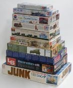 Ten Tamiya, IMAI, LS, Nitto and similar plastic model kits including 1:1 scale Mauser Military