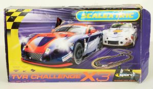 Hornby Scalextric model motor racing set TVR Challenge X3, in original box.