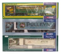 Three Corgi 1:50 scale limited edition diecast model lorries Macfarlane Transport 75602, Pulleyn