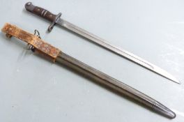 WW1 US Remington P14 1913 pattern bayonet, impressed 1917, in sheath