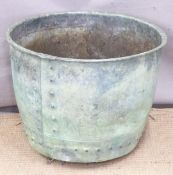 A 19thC copper riveted copper, diameter 44 x H35cm