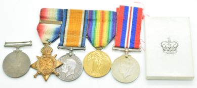 British Army WW1 medals comprising 1914 'Mons' Star with 5th August - 22nd November clasp named to