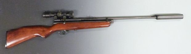 SMK .177 bolt action co2 air rifle with semi-pistol grip, sound moderator and XS78 mini 4x32
