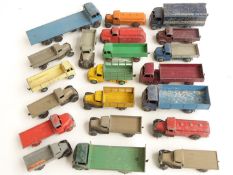 Twenty Dinky Toys diecast model commercial vehicles including Lyons Swiss Rolls Guy Lorry,