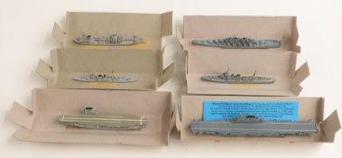 Six Nevis-Neptun and similar diecast model waterline ships, all in original boxes.